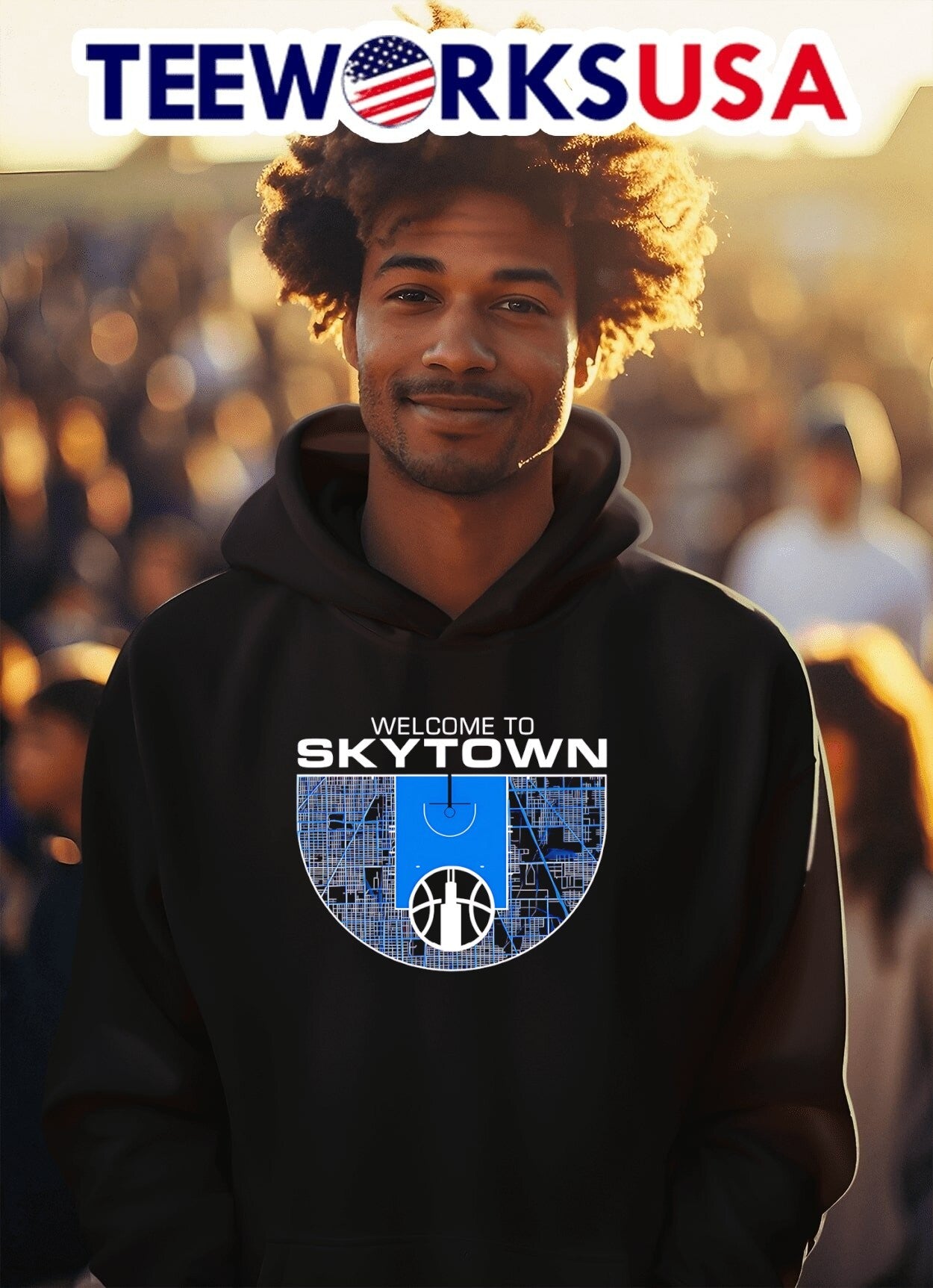 Welcome To Skytown Basketball Court City Map Shirt