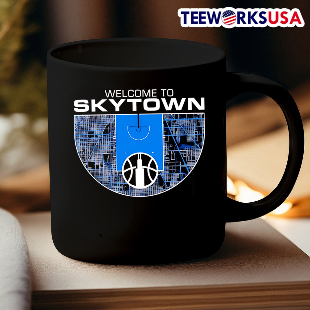 Welcome To Skytown Basketball Court City Map Shirt