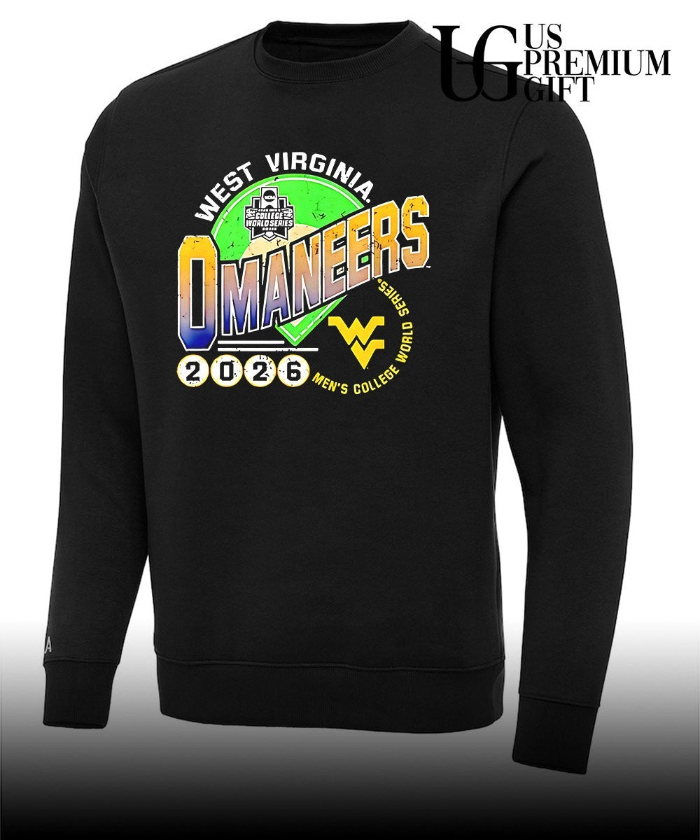 West Virginia Omaneers 2026 Men’s College World Series baseball distressed logo shirt