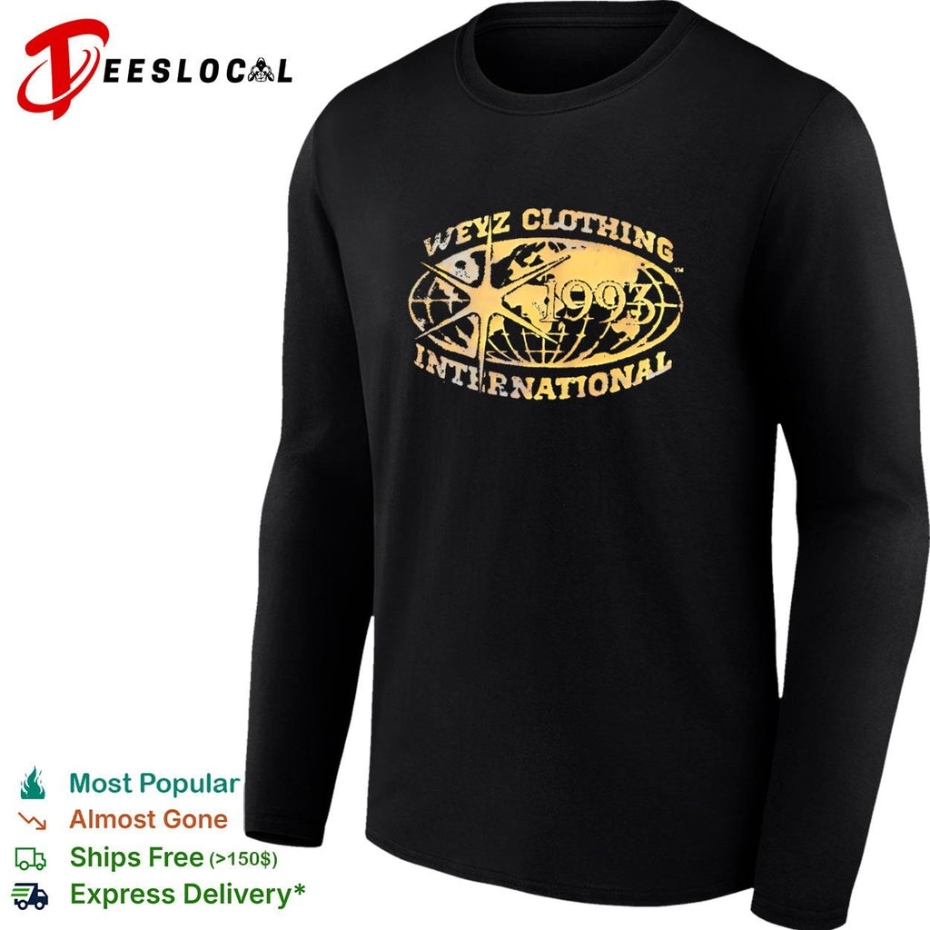 Weyz Clothing International 1993 star globe graphic shirt