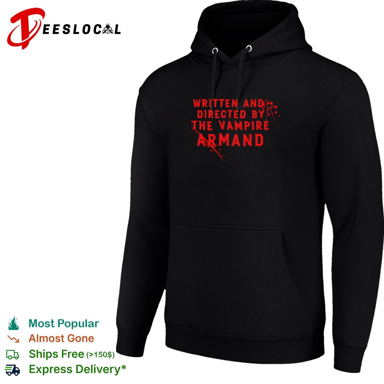 Written and directed by the vampire Armand blood splatter shirt