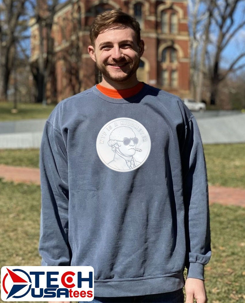 Wtf is a kilometer Thomas Jefferson smoking coin shirt