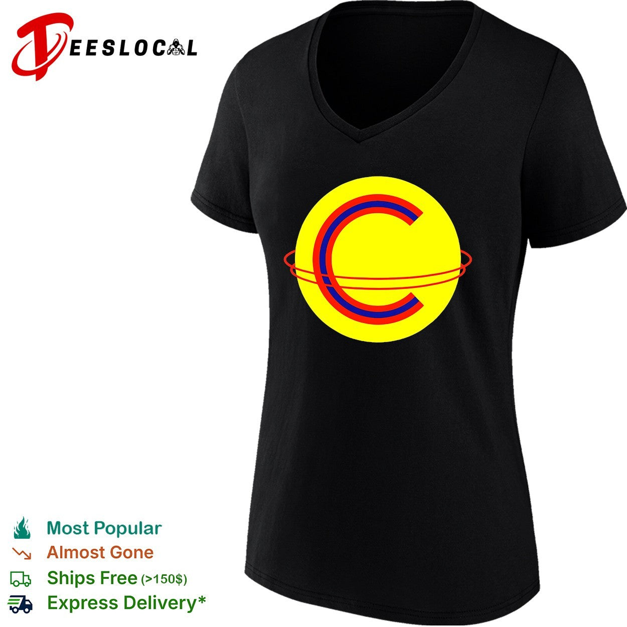 Yellow C saturn ring logo shirt