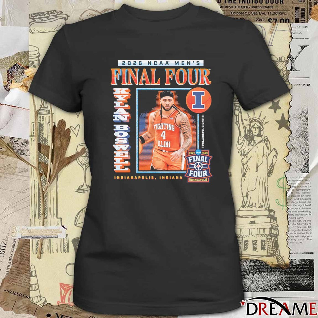 Kylan Boswell 2026 NCAA Final Four Illinois Fighting Illini Men’s Basketball Indianapolis t-shirt