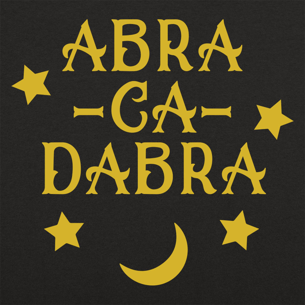Abracadabra Magic Word with Stars and Moon