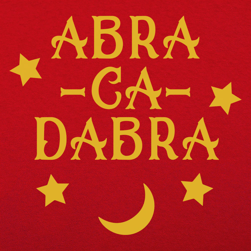 Abracadabra Magic Word with Stars and Moon