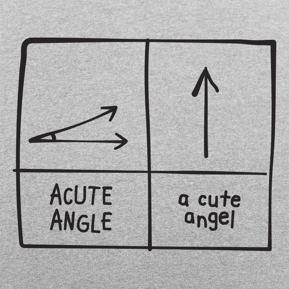 A Cute Angel vs Acute Angle Geometry Pun Diagram
