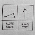 A Cute Angel vs Acute Angle Geometry Pun Diagram