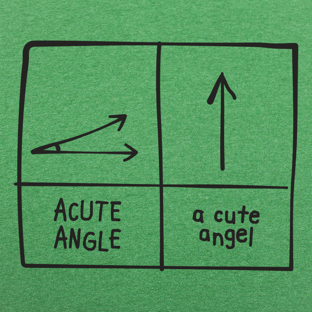 A Cute Angel vs Acute Angle Geometry Pun Diagram