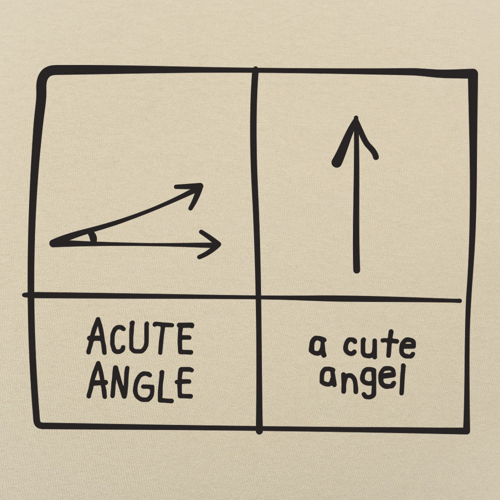 A Cute Angel vs Acute Angle Geometry Pun Diagram