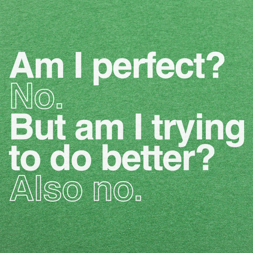 Am I Perfect? No, But Am I Trying to Do Better? Also No