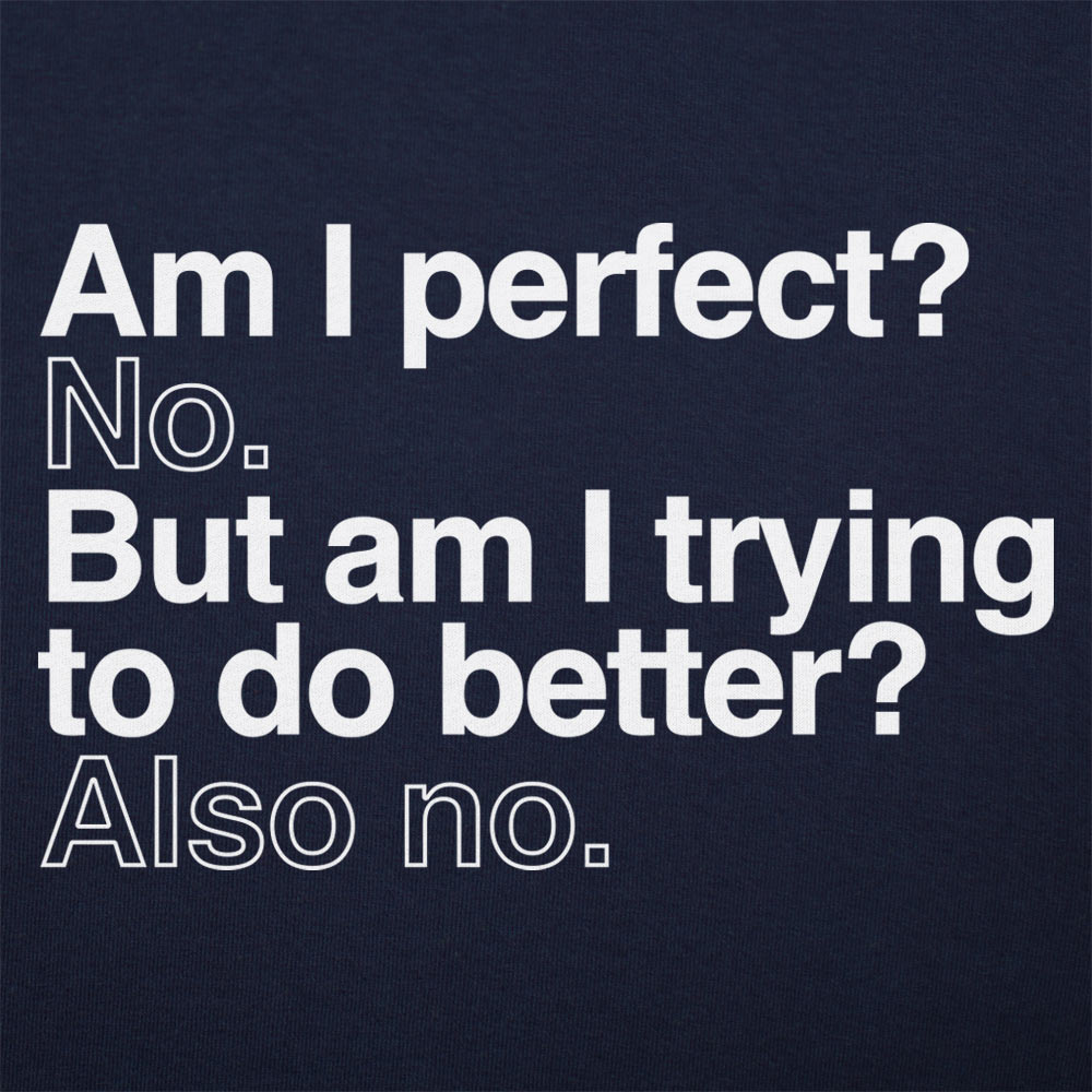 Am I Perfect? No, But Am I Trying to Do Better? Also No