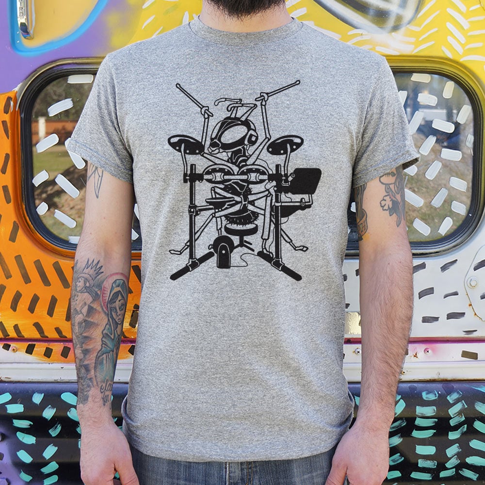 Ant Drummer Playing Drum Set