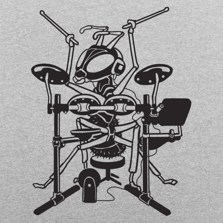 Ant Drummer Playing Drum Set