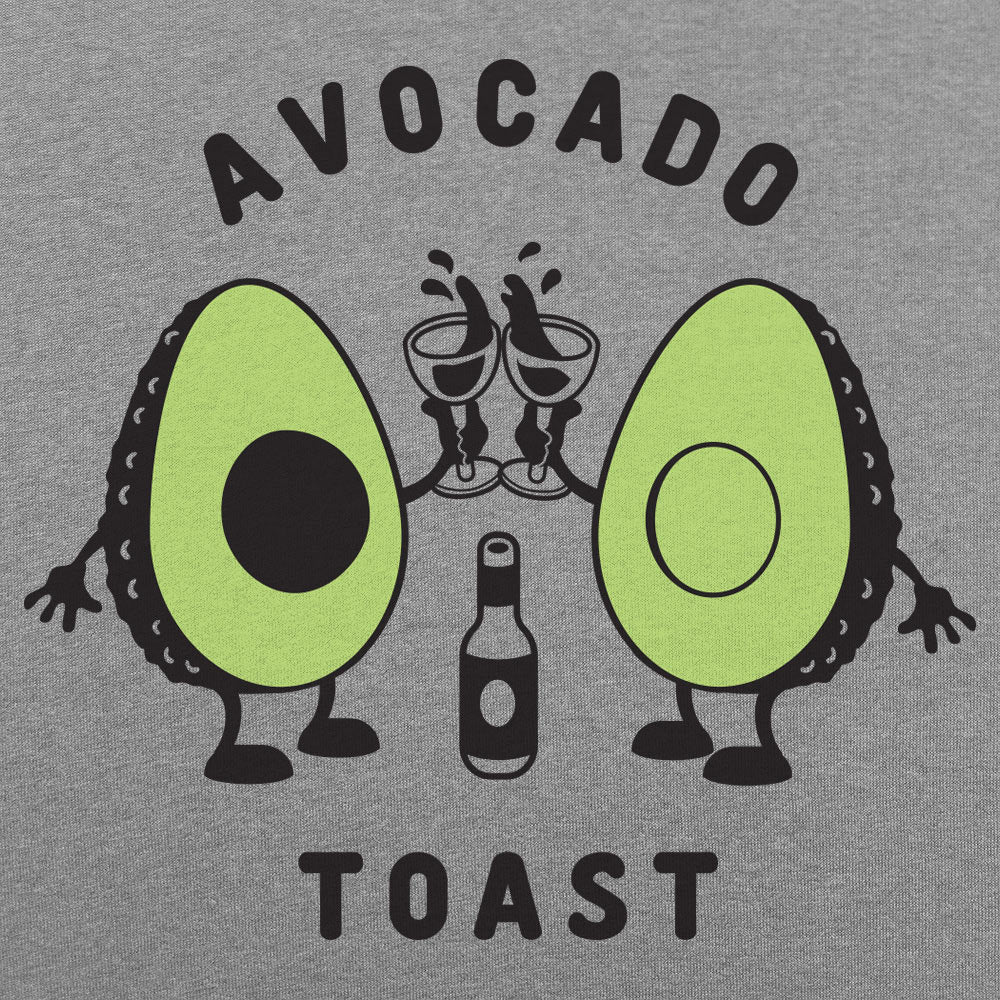 Avocado Toast Two Avocado Halves Clinking Champagne Glasses