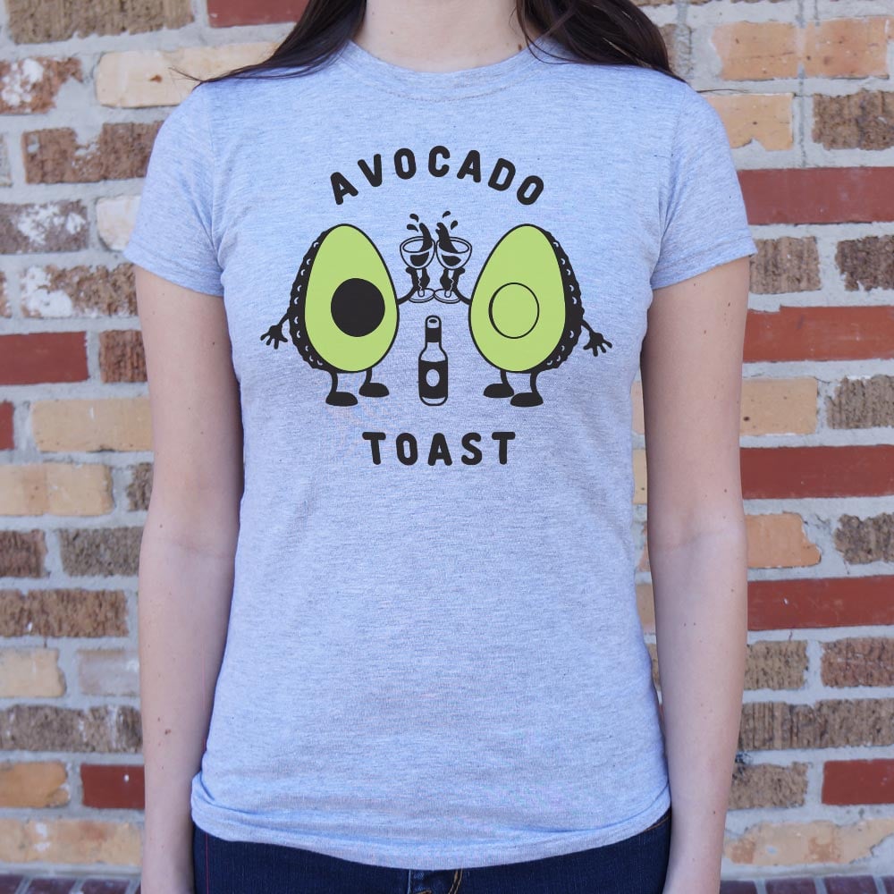 Avocado Toast Two Avocado Halves Clinking Champagne Glasses