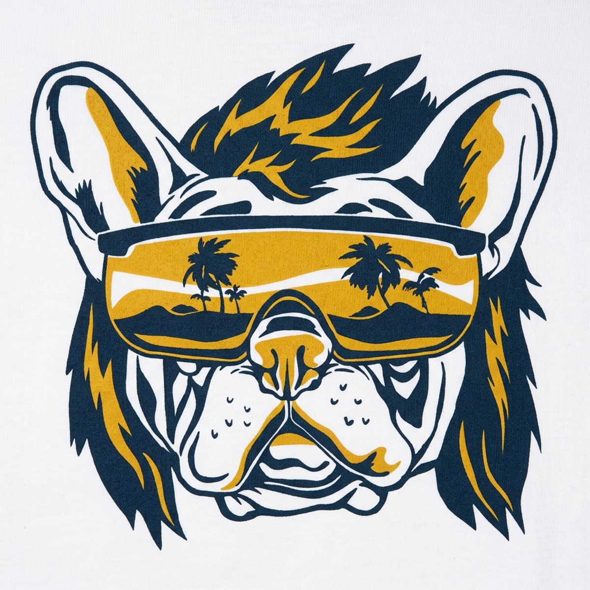 Beach Pooch Bulldog with Sunglasses Graphic