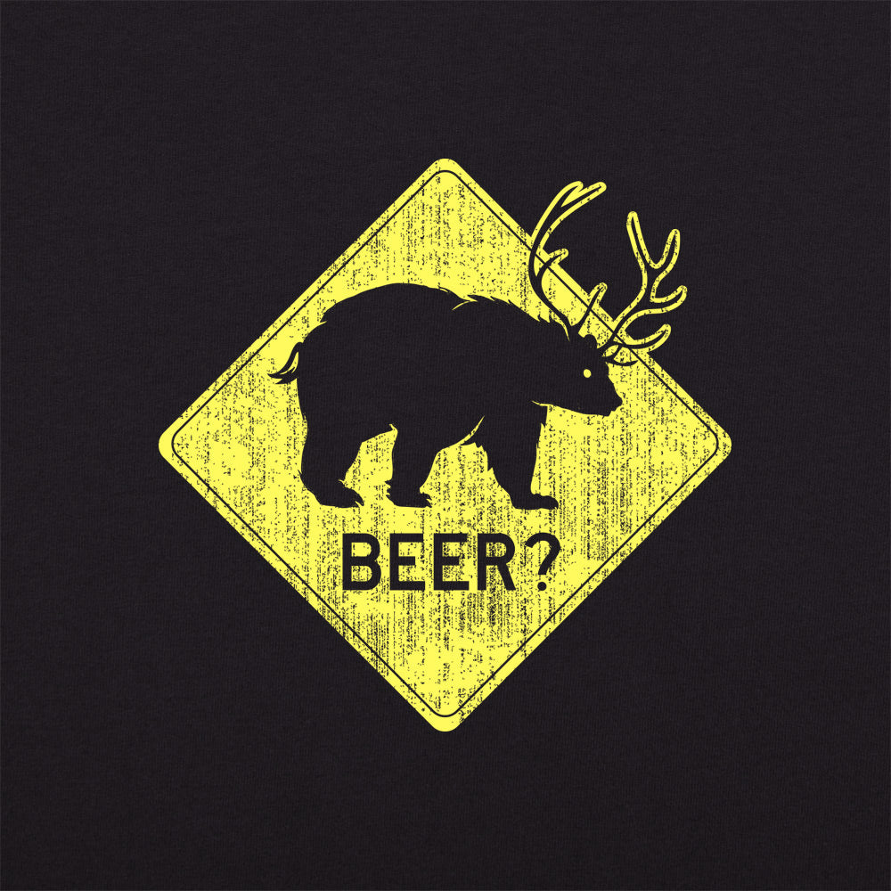 Beer Bear Deer Crossing Sign