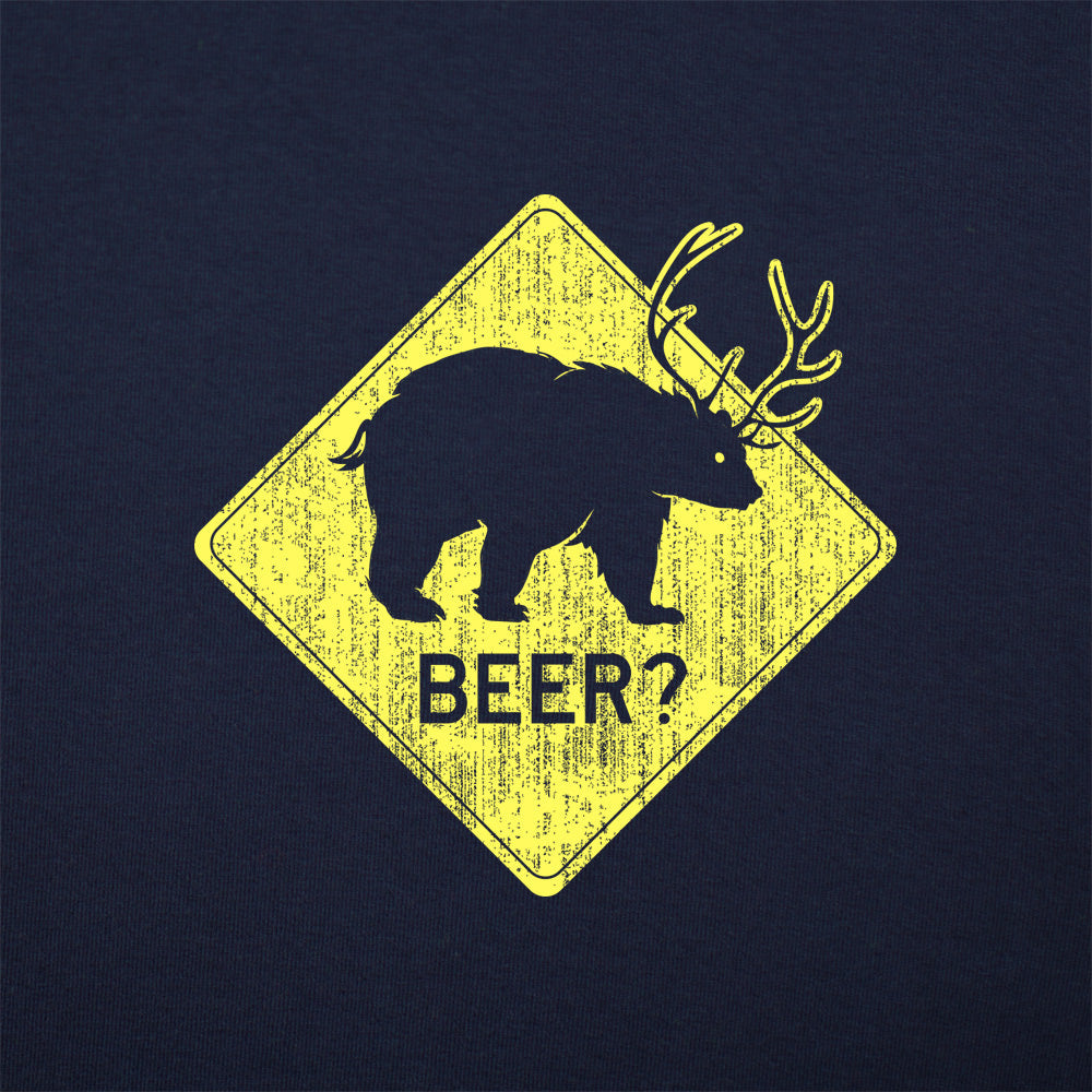 Beer Bear Deer Crossing Sign