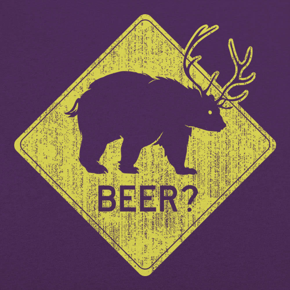 Beer Bear Deer Crossing Sign