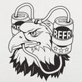 Beer Eagle Bald Eagle Wearing a Beer Helmet