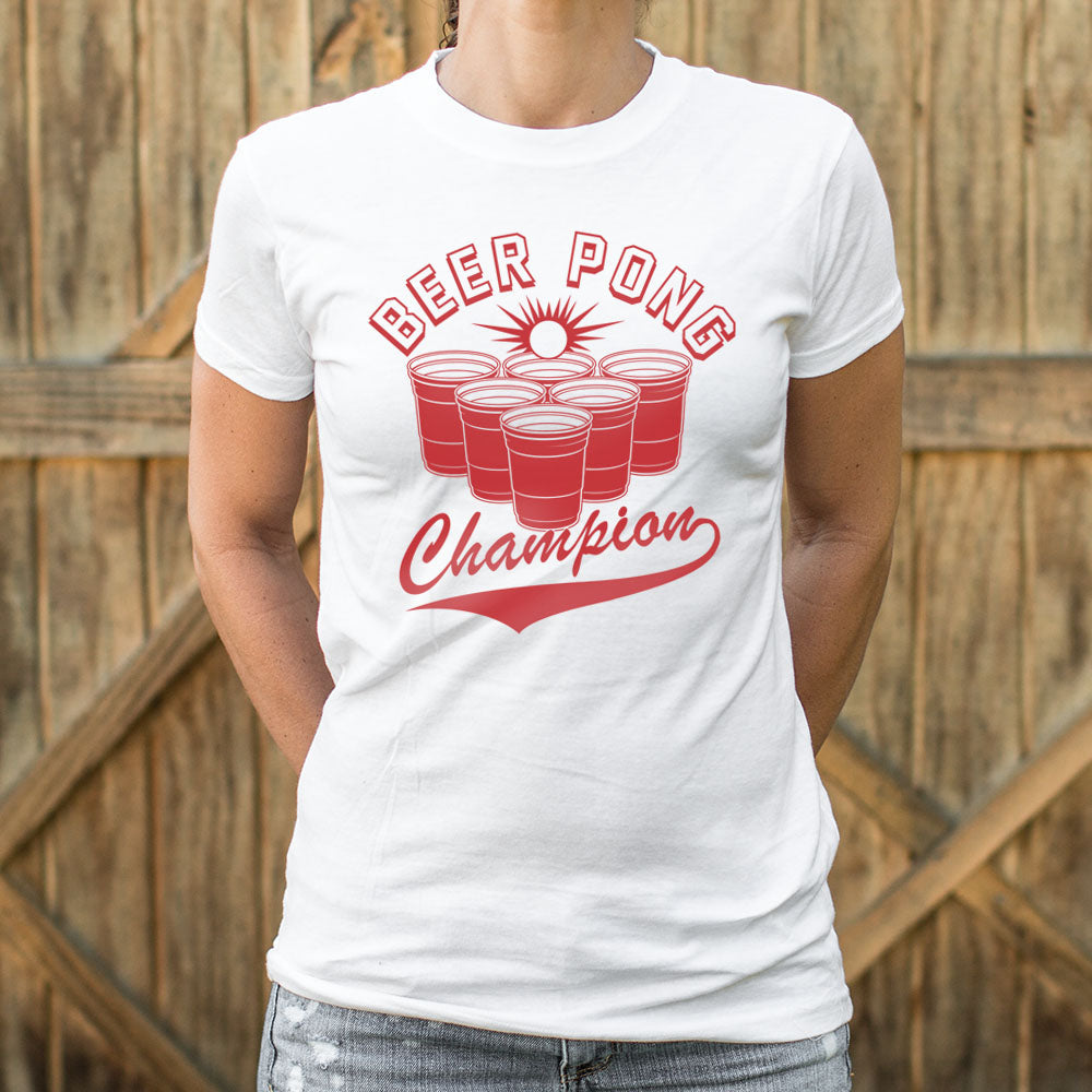 Beer Pong Champion with Red Cups Varsity Logo