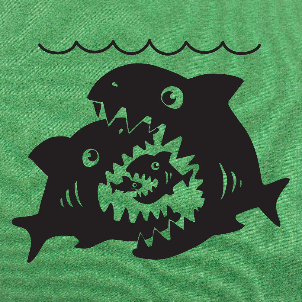 Big Sharks Eating Little Fish Food Chain