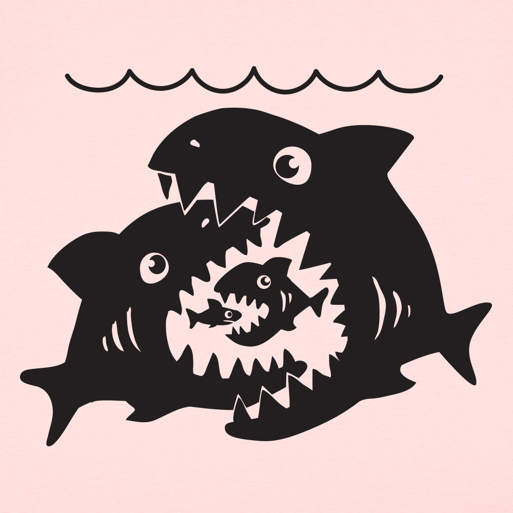 Big Sharks Eating Little Fish Food Chain