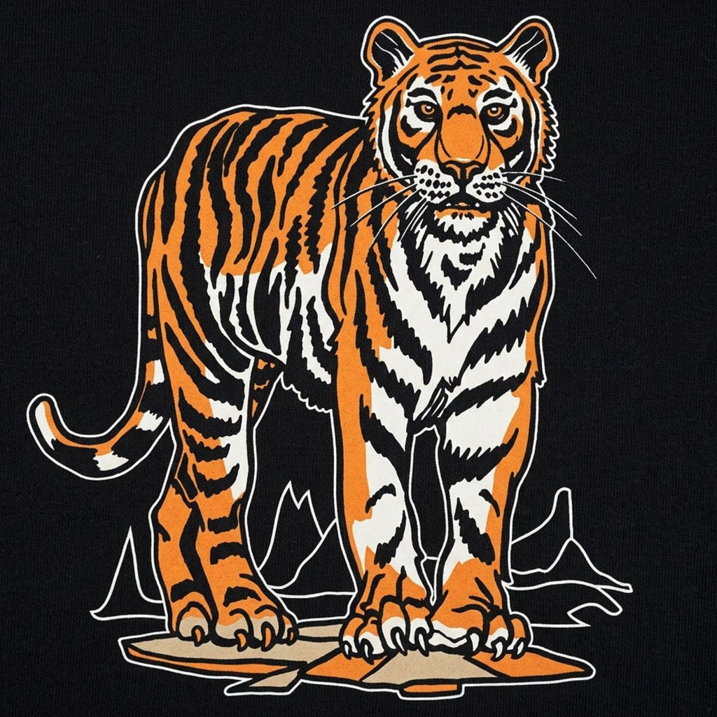 Tiger Standing on Mountain Ridge