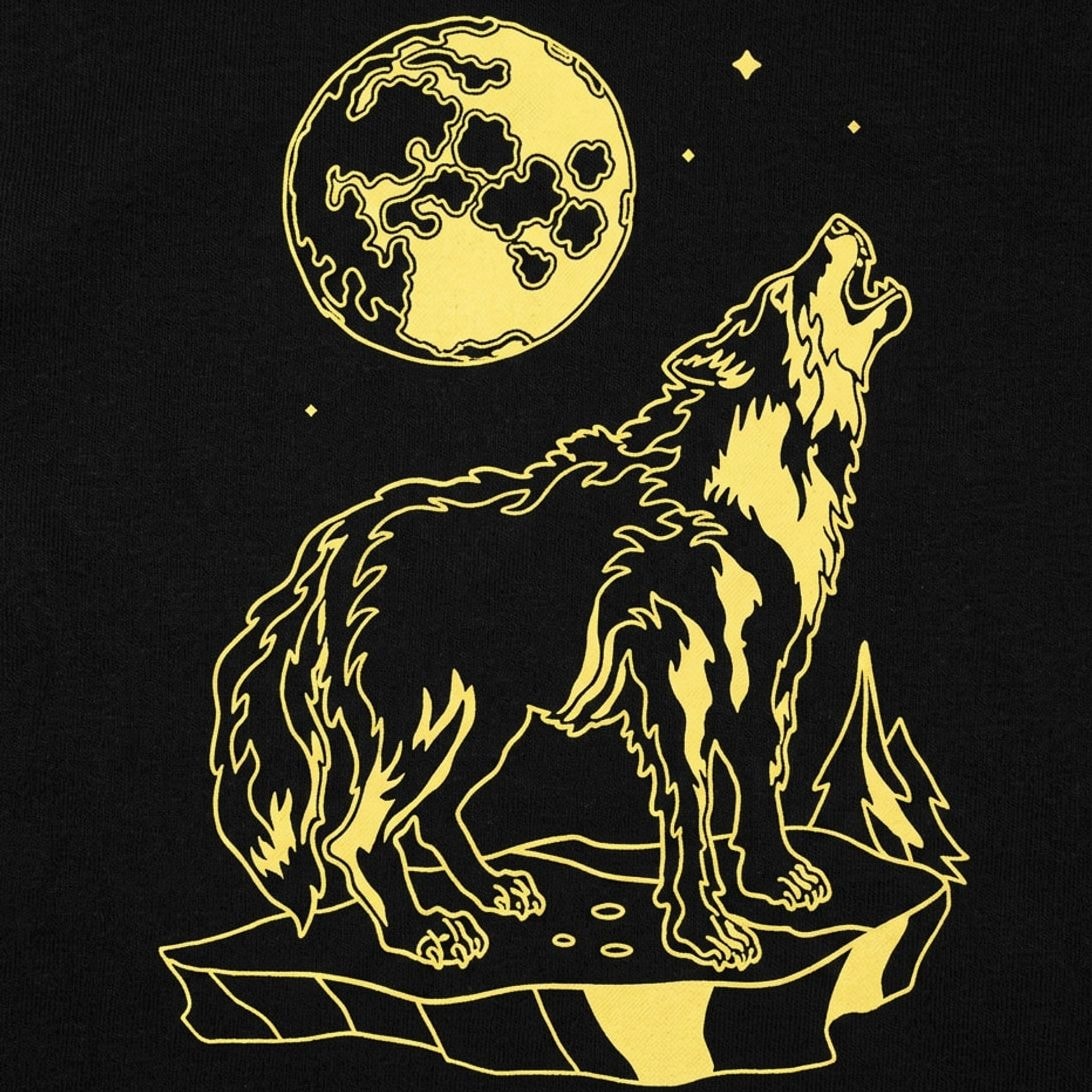 Lone Wolf Howling at the Full Moon