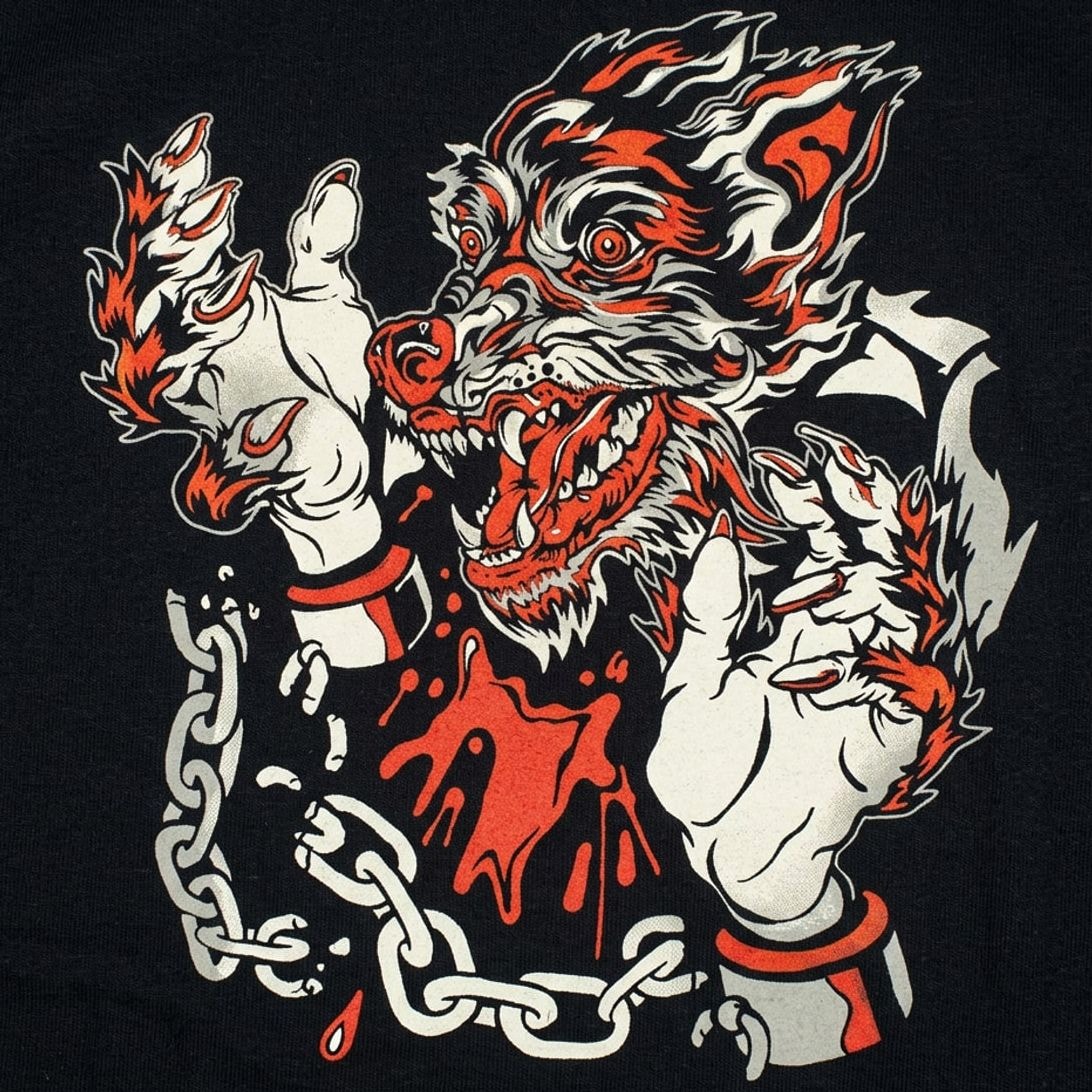 Wolf Man Unchained Breaking Free of Chains