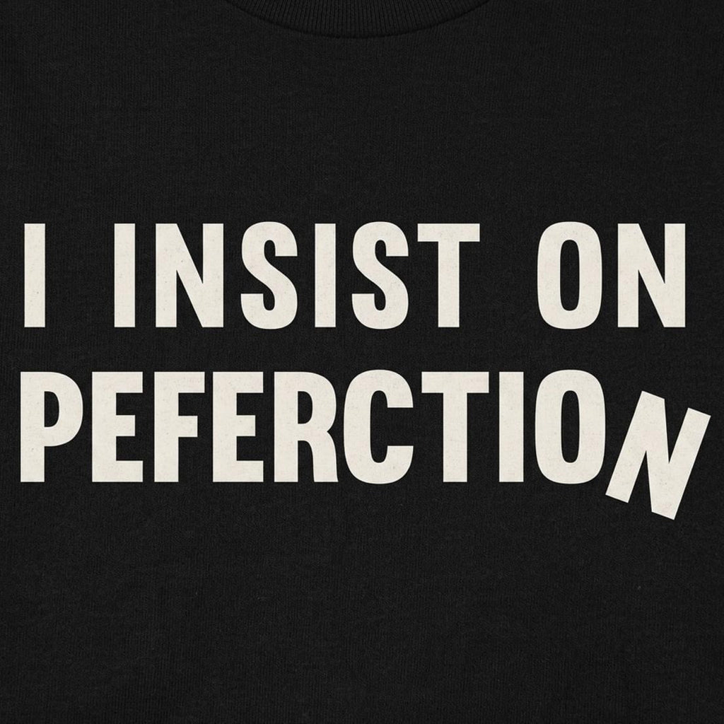 I Insist On Peferction Misspelled Perfection Joke
