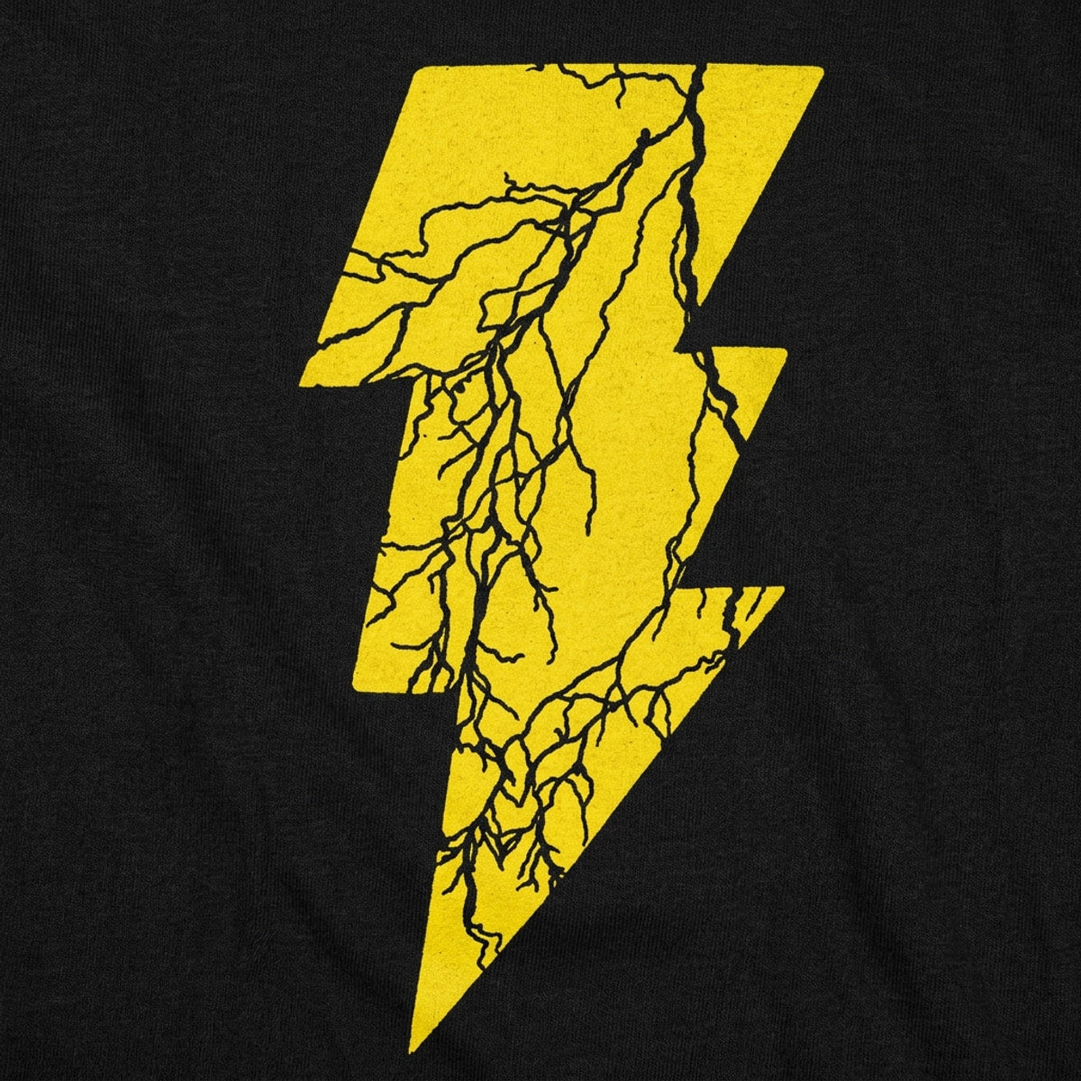 Black Lightning Yellow Cracked Bolt Graphic