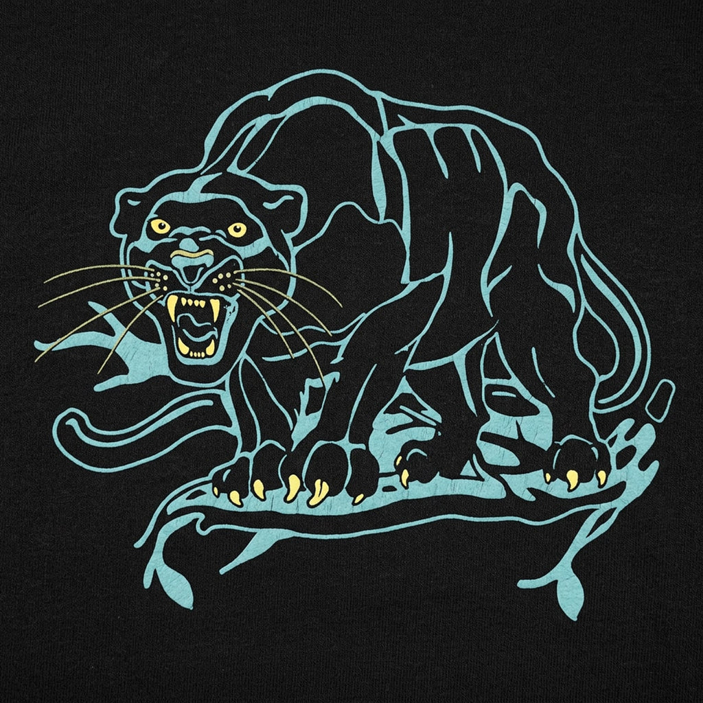 Black Panther Roaring in Classic Tattoo Art Style