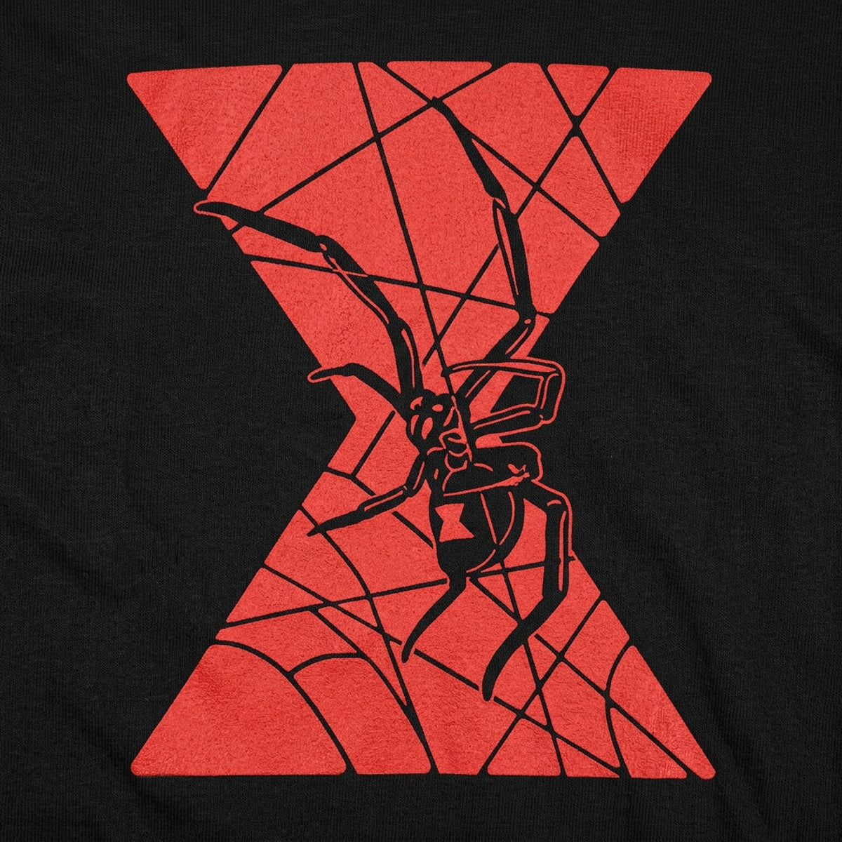 Black Widow Spider with Hourglass Web Design