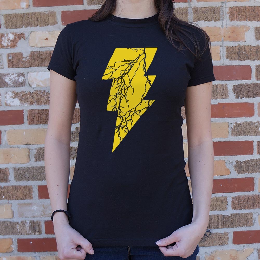 Black Lightning Yellow Cracked Bolt Graphic