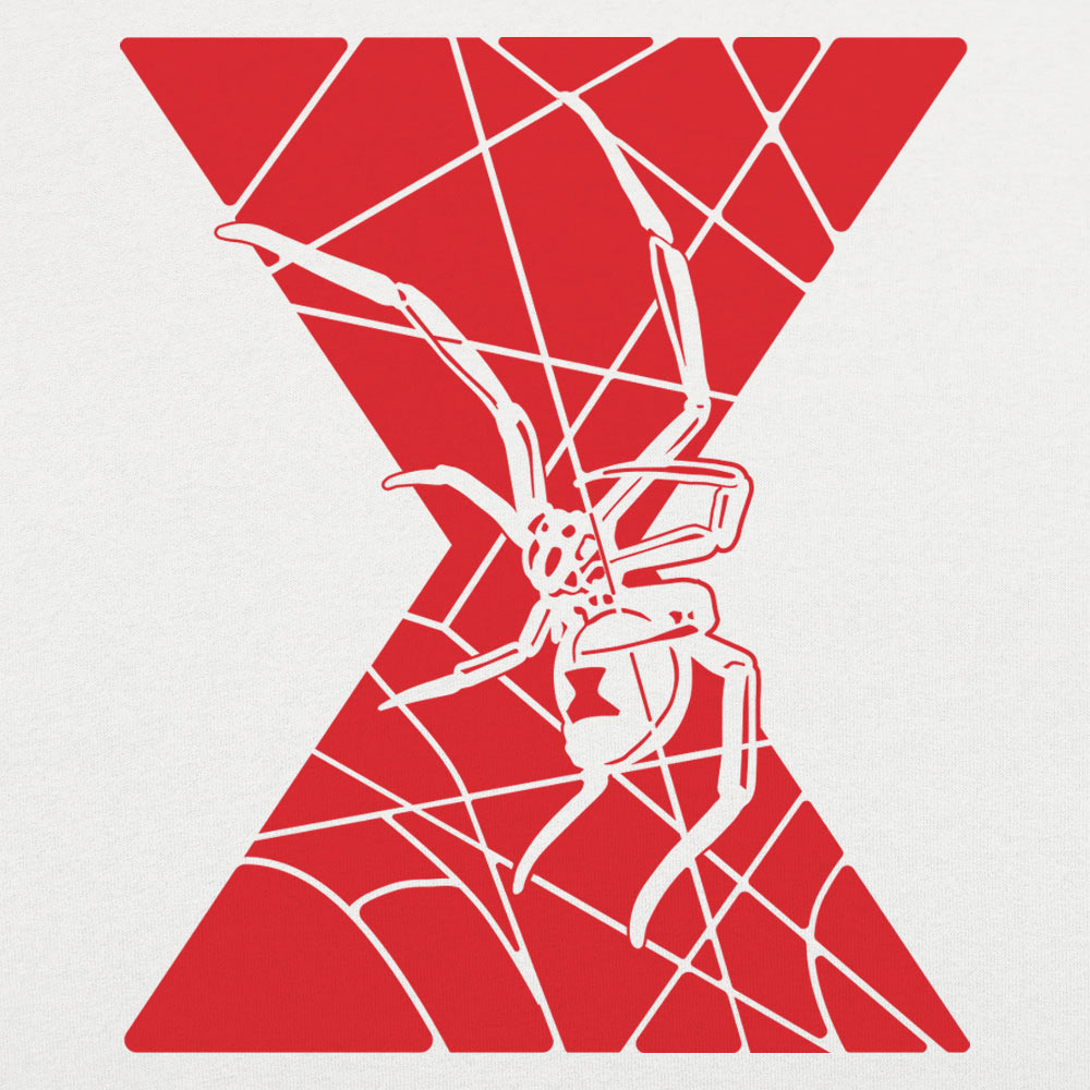 Black Widow Spider with Hourglass Web Design