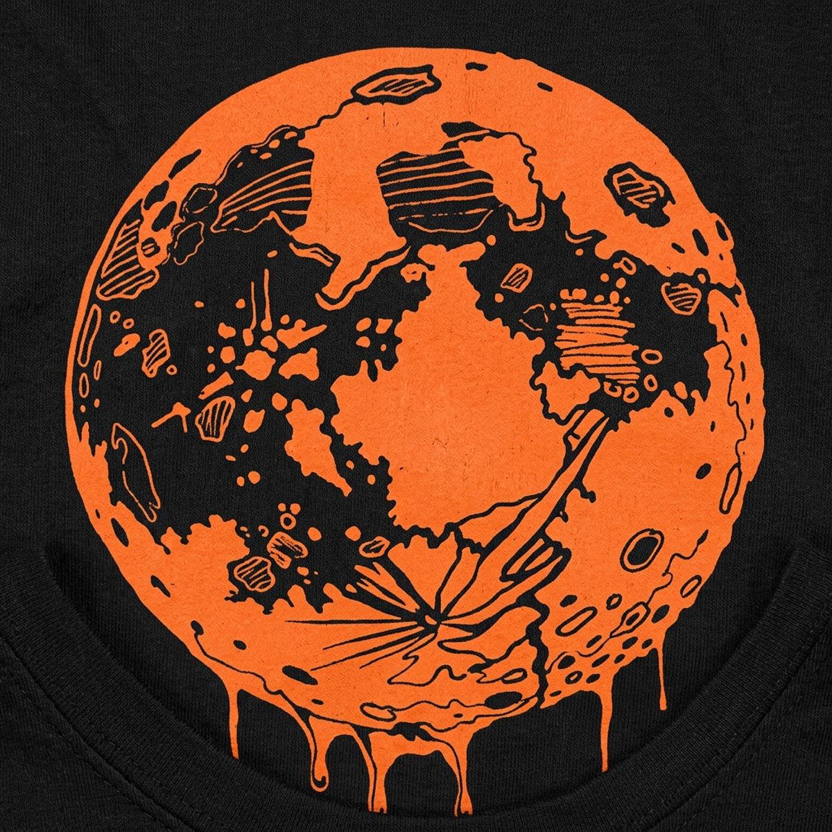 Blood Moon Dripping Orange Graphic