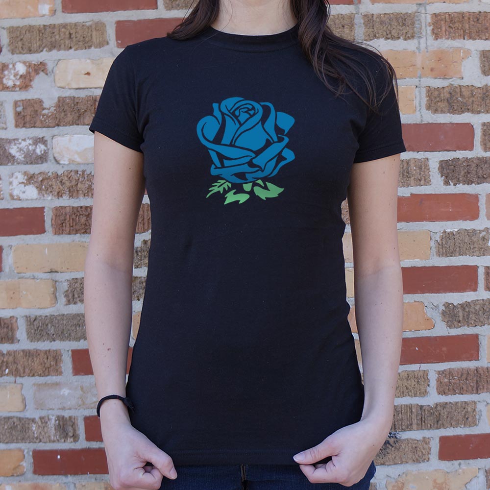 Blue Rose Flower in Tattoo Style Graphic