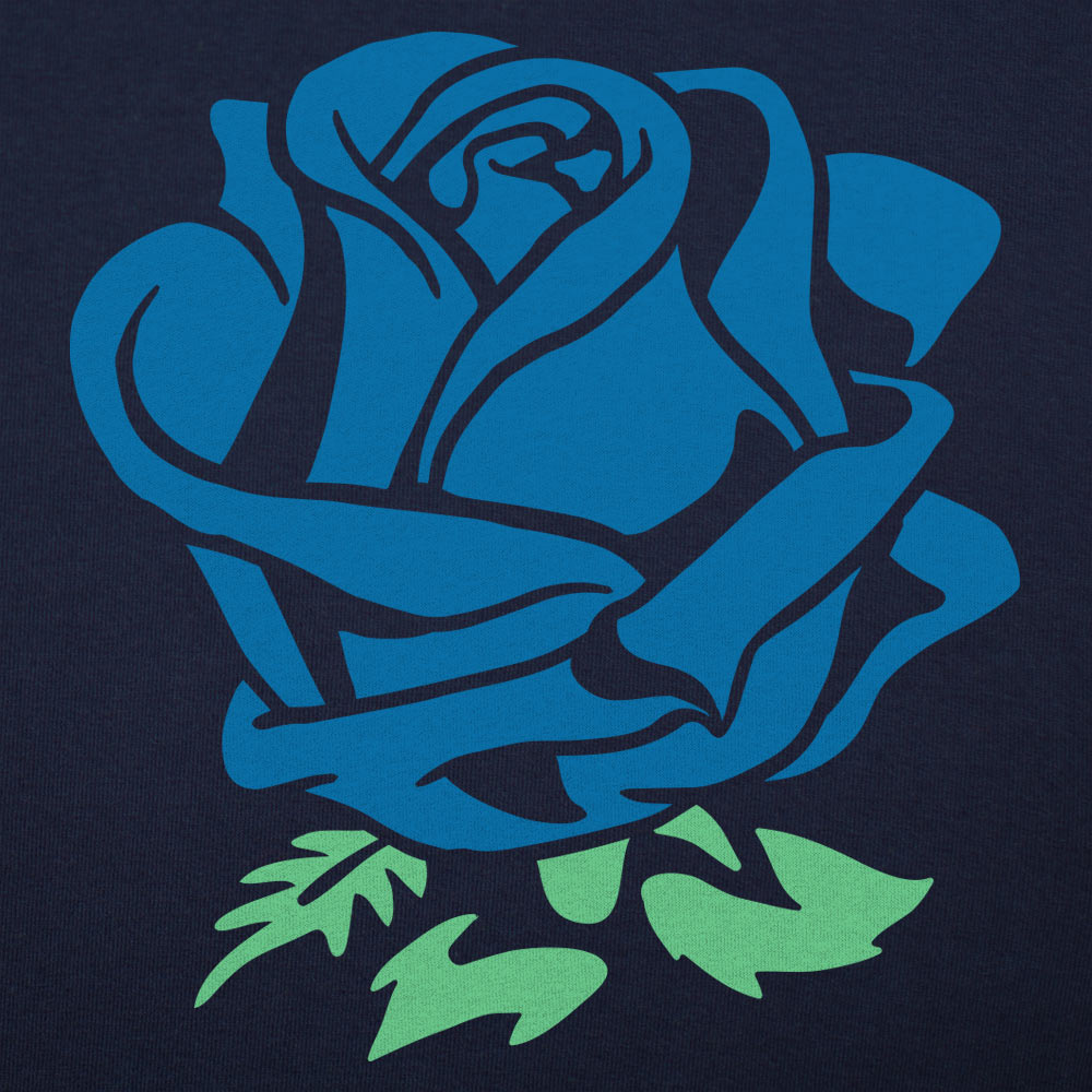 Blue Rose Flower in Tattoo Style Graphic