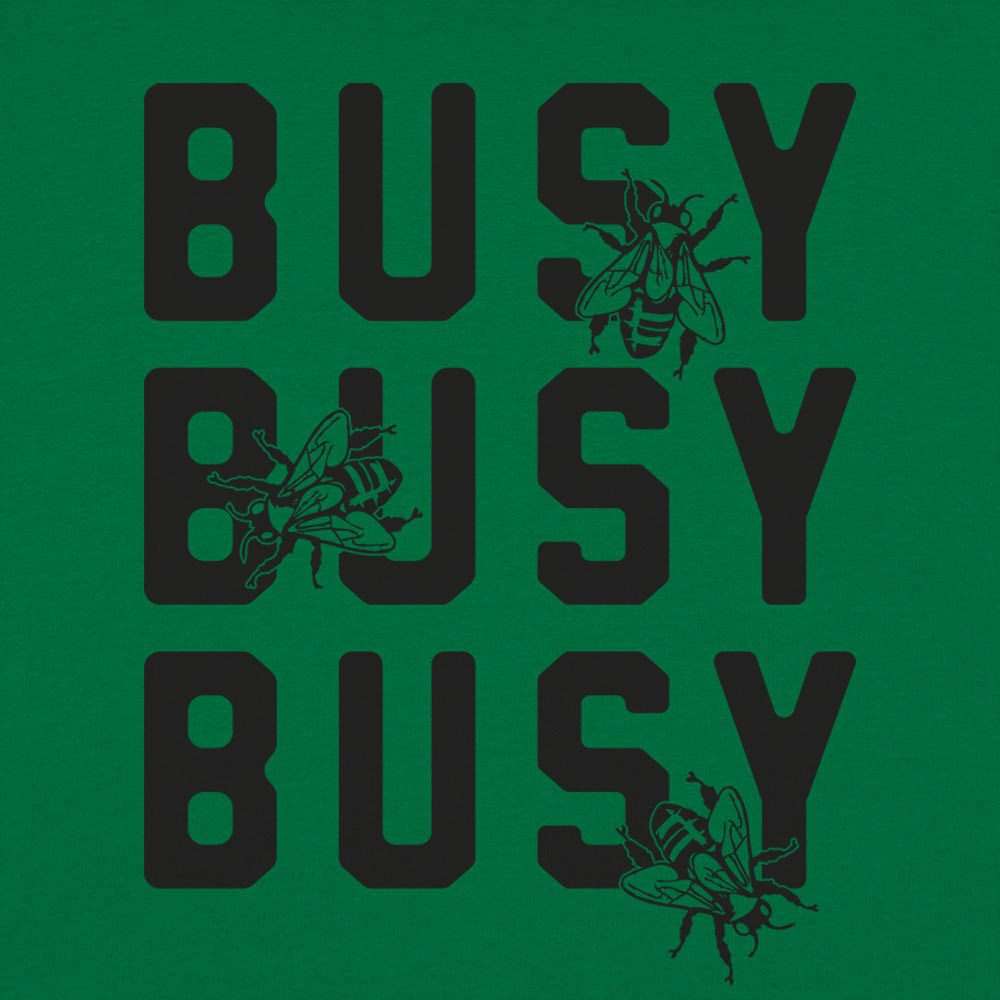 Busy Busy Busy Bees Bold Text with Bee Illustrations