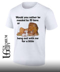 Biblical Peaceable Kingdom Lamb Lion would you rather be mauled by 20 lions shirt