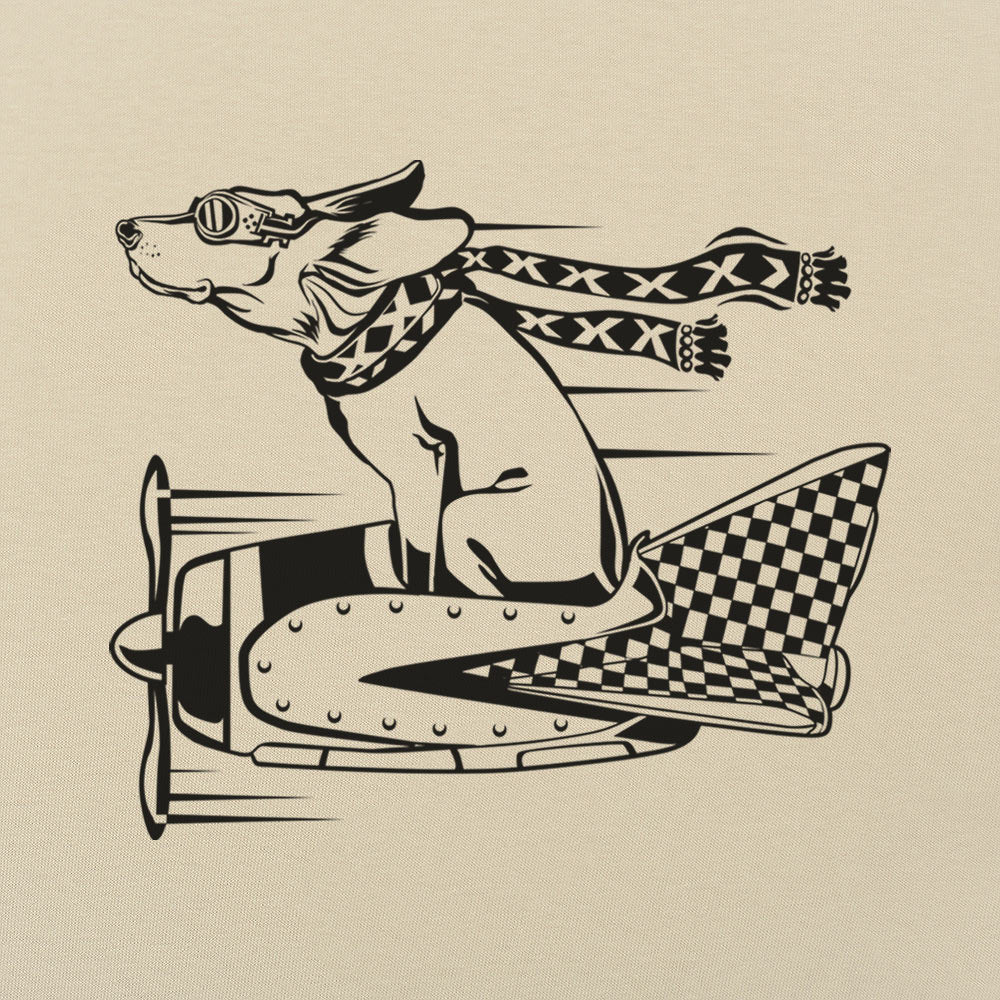 Canine Aviator Dog Pilot Flying a Vintage Plane
