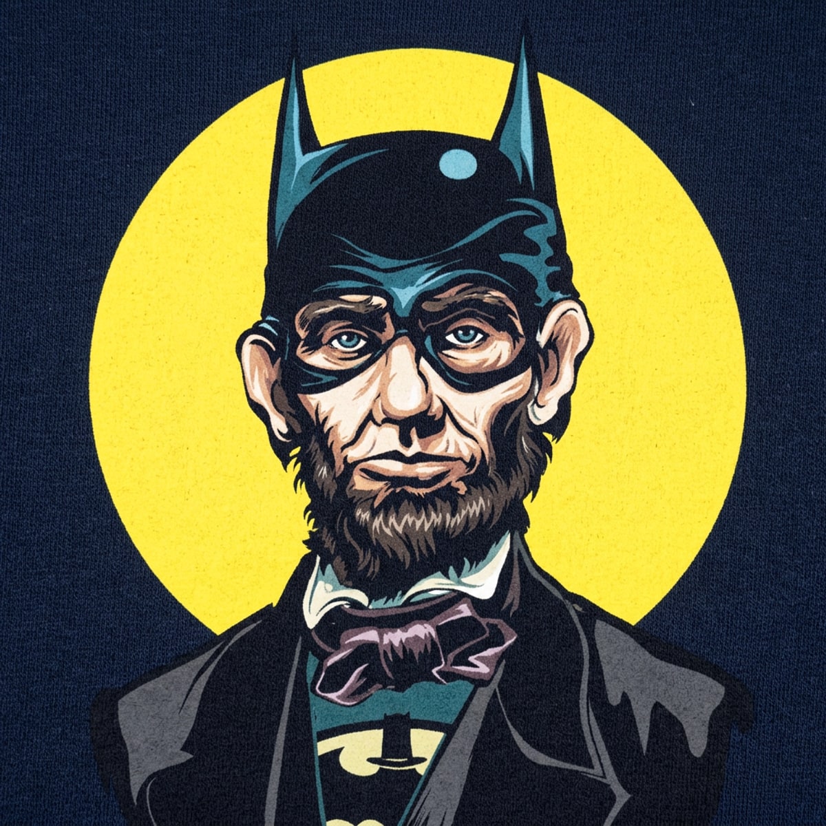 Caped Emancipator Abe Lincoln as Bat Vigilante Full Color