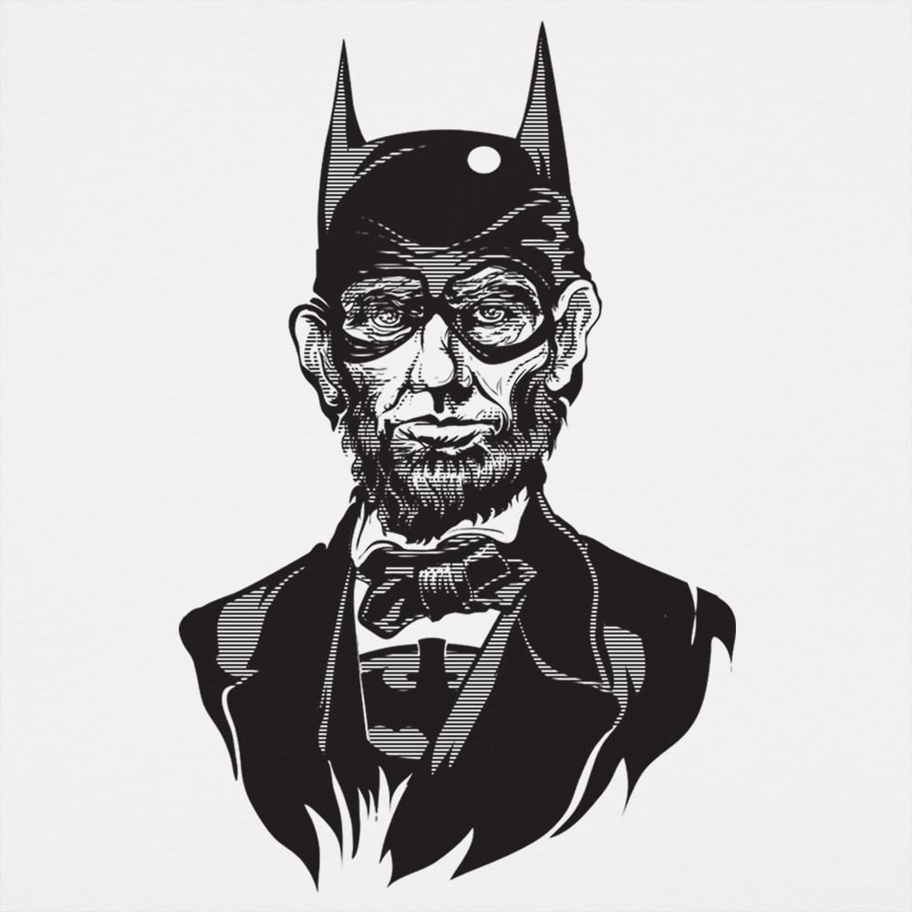 Caped Emancipator Abe Lincoln Bat Hero Mashup