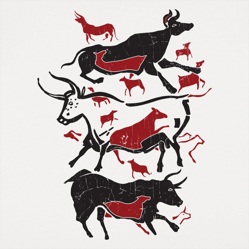 Cave Art Bulls Prehistoric Lascaux Cave Painting