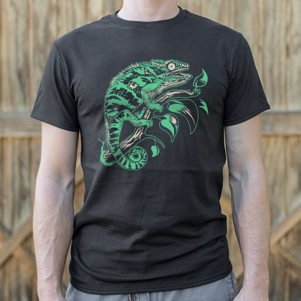 Chameleon on a Branch Lizard Art