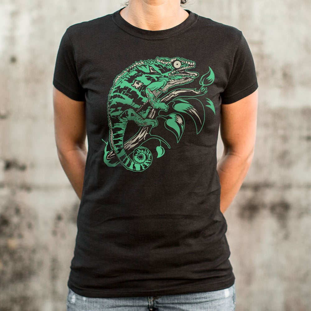 Chameleon on a Branch Lizard Art