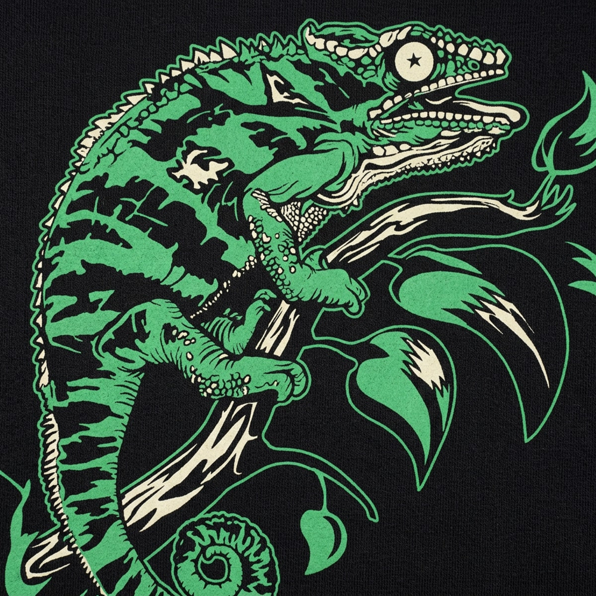 Chameleon on a Branch Lizard Art