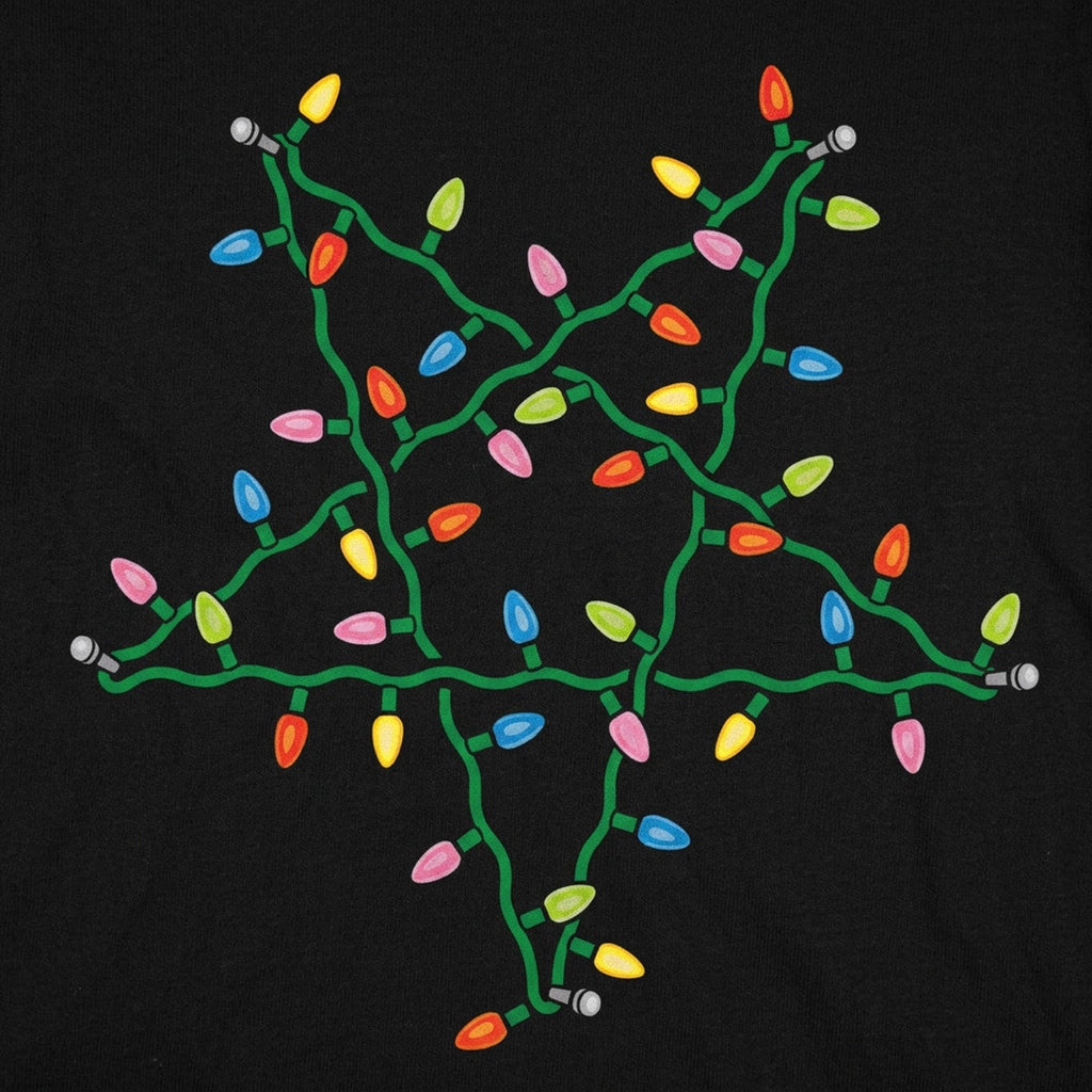 Christmas Pentagram Made of String Lights